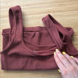 Ribbed Tank Top in Rust